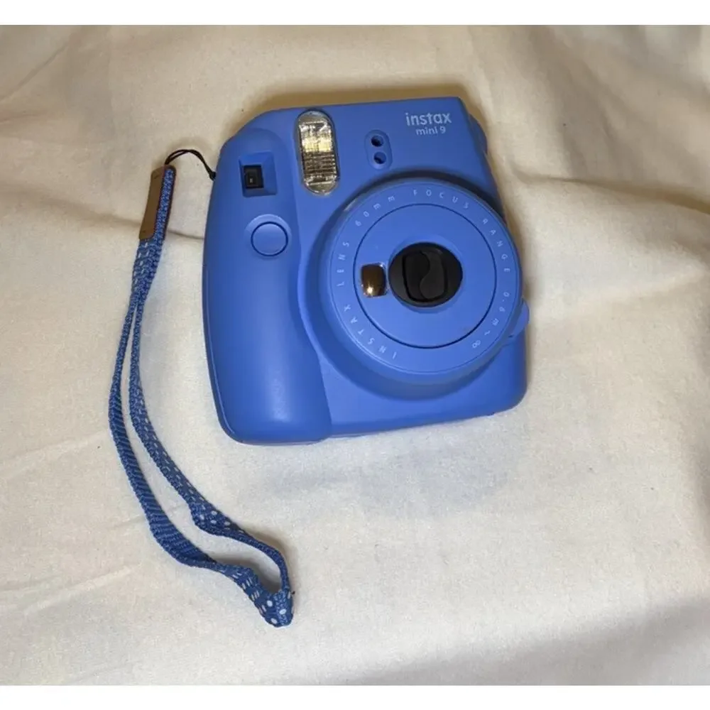 Fujifilm Instax Mini 9 - Cobalt Blue Instant Film Camera With Custom Case